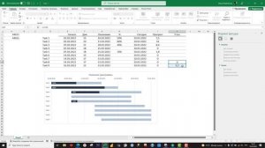 Диаграмма Ганта с отображением прогресса