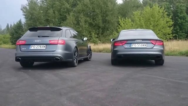 Audi RS6 против Audi RS7. У кого круче звук выхлопа? смотреть онлайн