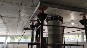 бетонная подливка колонн, растворонасосом   , безусадлчной смесью MasterFlow 928