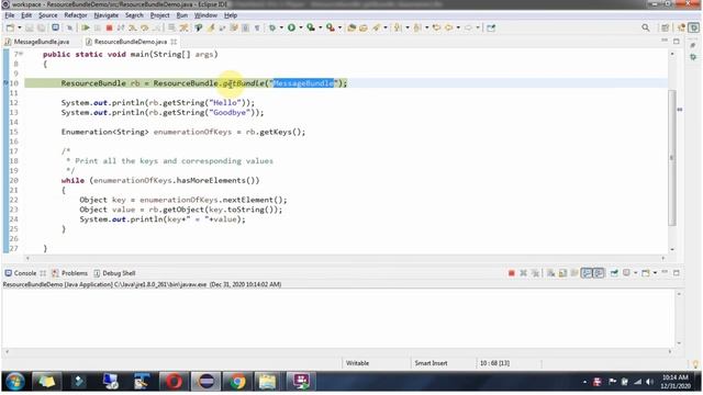 How to use the getBundle method of ResourceBundle Class which accepts the class name? смотреть онлайн