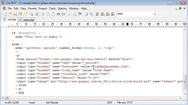PHP Tutorials Mini Shopping Cart Part 6 7 By ESPMan смотреть онлайн