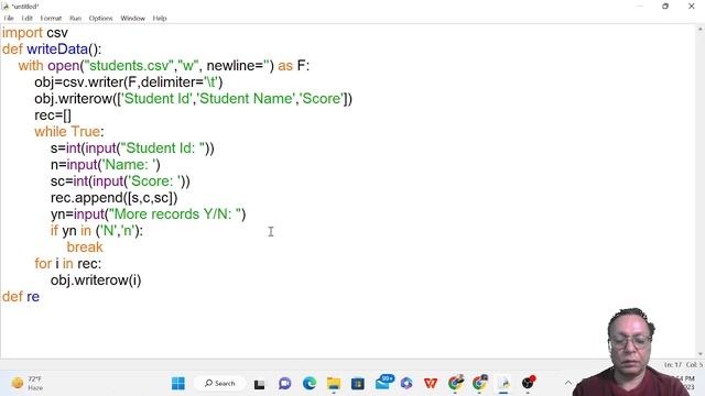 Write/Read data to CSV смотреть онлайн