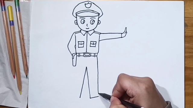 Traffic Police Drawing - How to Draw Traffic Police, Traffic Cop смотреть онлайн