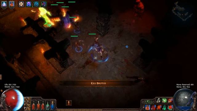 Brutus Battle (Merciless) Level 59 Summoner Witch - Path of Exile смотреть онлайн