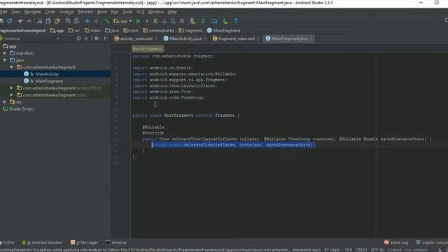 How to add a Fragment in FrameLayout Android смотреть онлайн