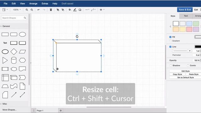How to resize and move shapes in draw.io diagrams on Windows смотреть онлайн