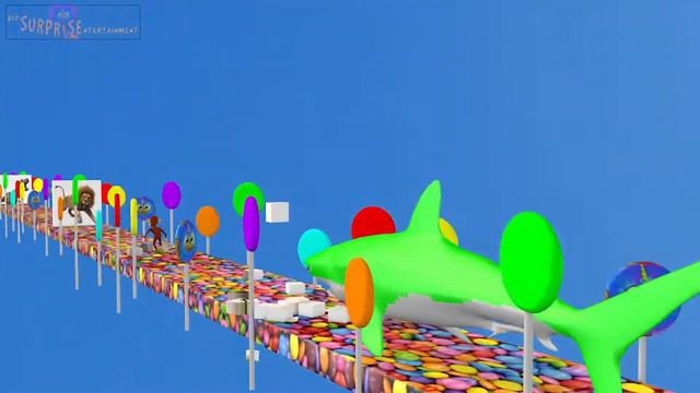 Животные и цвета с трактором, пожарной машиной, мусоровозом, полицейской машиной Excavator toys #2 смотреть онлайн