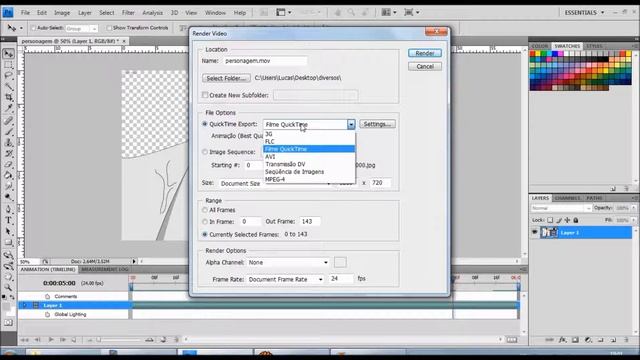 Photoshop exportar videos transparentes(Tutorial de animação) смотреть онлайн