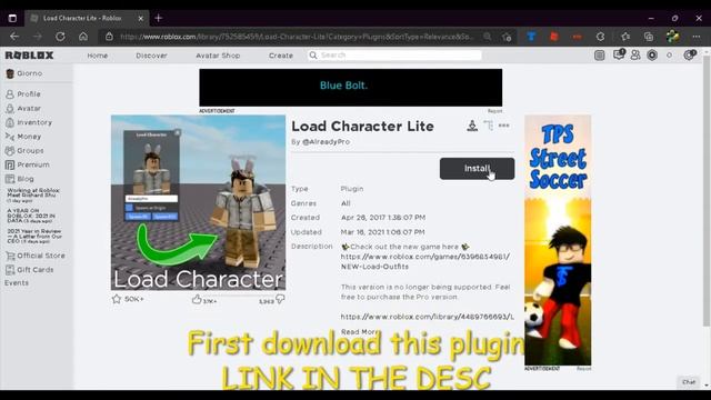 how to *EASILY* add your avatar in ROBLOX studio! смотреть онлайн