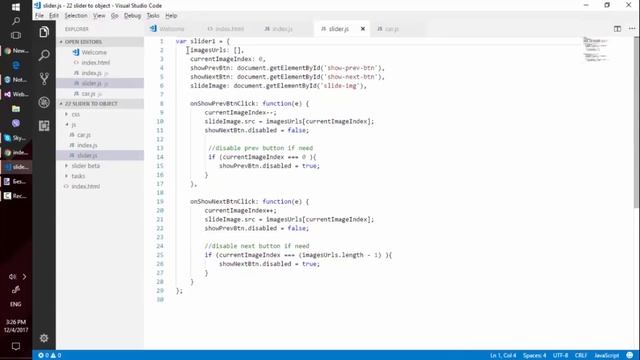23. js с нуля, ваще с нуля (превращаем слайдер в объект) смотреть онлайн