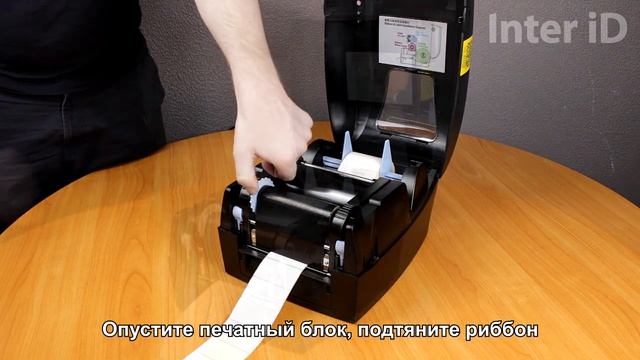 Установка риббона в принтер этикеток Mprint Terra Nova TLP300 и печать системных данных смотреть онлайн
