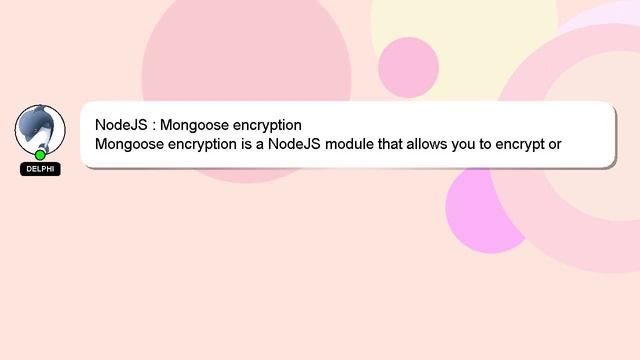NodeJS : Mongoose encryption смотреть онлайн