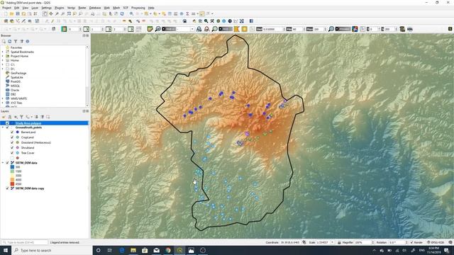 Clipping Point data using a Polygon in QGIS смотреть онлайн