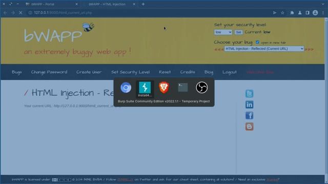 Hacking bWAPP #4 HTML Injection Reflected Current URL ? #bWAPP смотреть онлайн