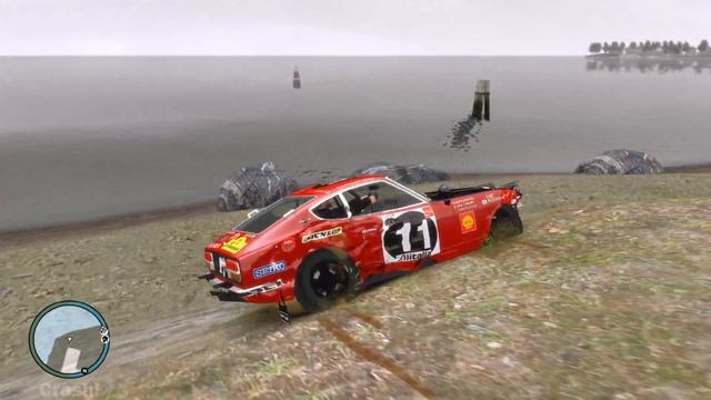 GTA 4 Crazy Red Sportcar Crash Testing - Datsun 240Z