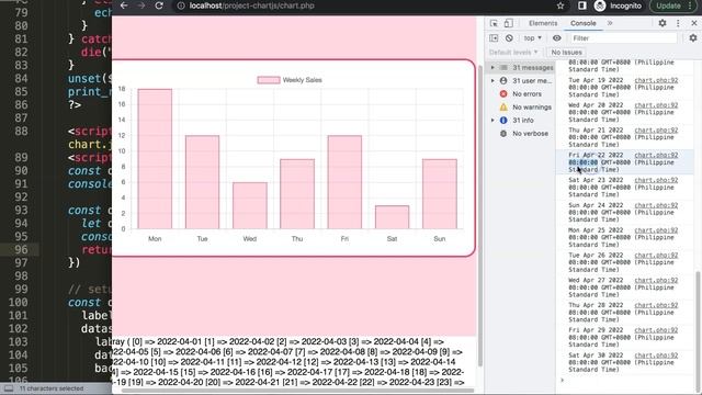 How to Filter Dates from PHP MYSQL Database to Javascript to Chart JS смотреть онлайн