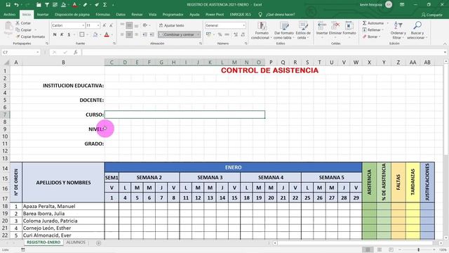 Cómo CREAR un REGISTRO DE ASISTENCIA para ALUMNOS en Excel (Paso a Paso 2021) смотреть онлайн
