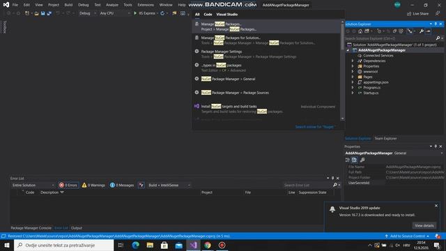Visual Studio 2019 - Install A Nuget Package смотреть онлайн