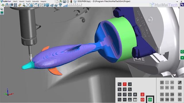 DMU 50 5axis | Heidenhain 530 | Dolphin Cutting Simulation | HuiMaiTech Virtual CNC Training смотреть онлайн