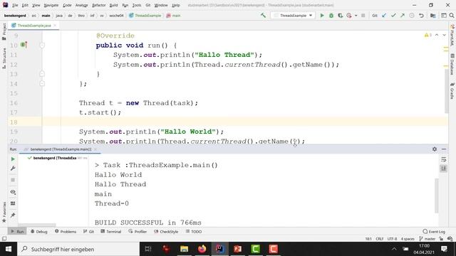 Woche 04 (3): Nebenläufigkeit in Java: Runnable und Thread смотреть онлайн