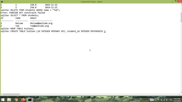 Foreign key constraints Create and Manage SQLite Databases From Scratch смотреть онлайн