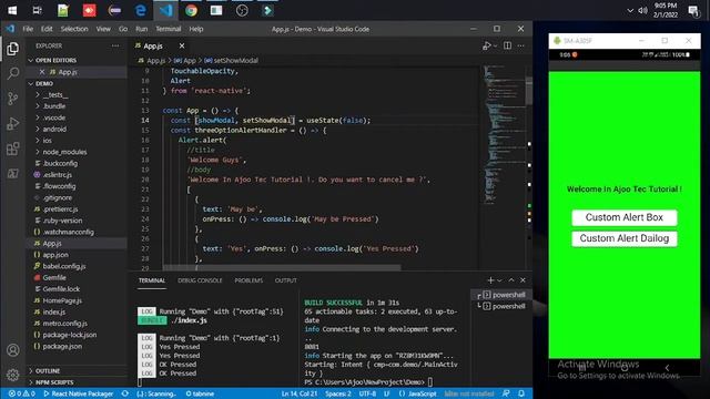 How to create a Custom Alert Dialog in react native? || in Hindi смотреть онлайн