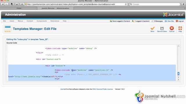 Edit Template Coding - Joomla Nutshell 1.6 / 1.7 Tutorials Updated - 2.5 смотреть онлайн