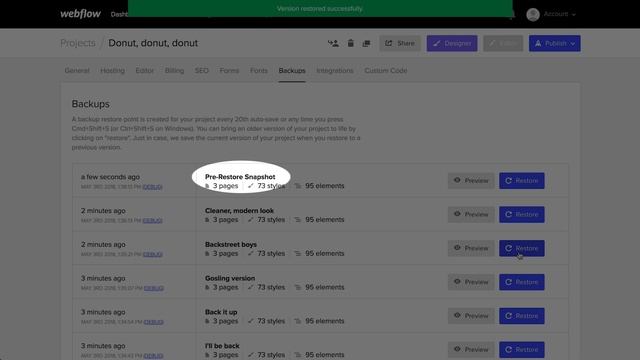 Backups — Webflow tutorial (using the Old UI) смотреть онлайн