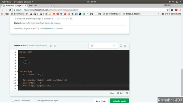 EP14 Hackerrank | Solution of Mini Max Sum in Golang | Coding Interview Question смотреть онлайн