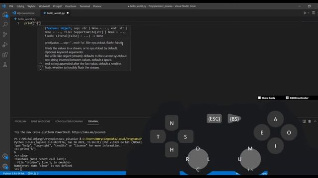 KeysInPad coding Hello world in python with gamepad смотреть онлайн