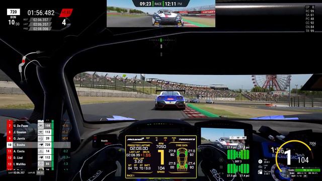 Assetto Corsa Competizione race McLaren GT3 at Suzuka, starting last ACC controller gamepad смотреть онлайн