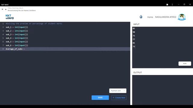 PYTHON-Solving the Percentage of student by unsing the required data types смотреть онлайн