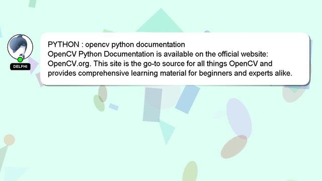 PYTHON : opencv python documentation смотреть онлайн