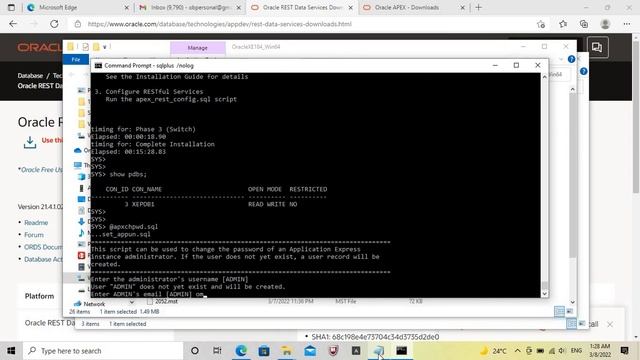 How to Install Oracle APEX 21.2 | DB 18cXE [Pluggable] | Windows 10 смотреть онлайн