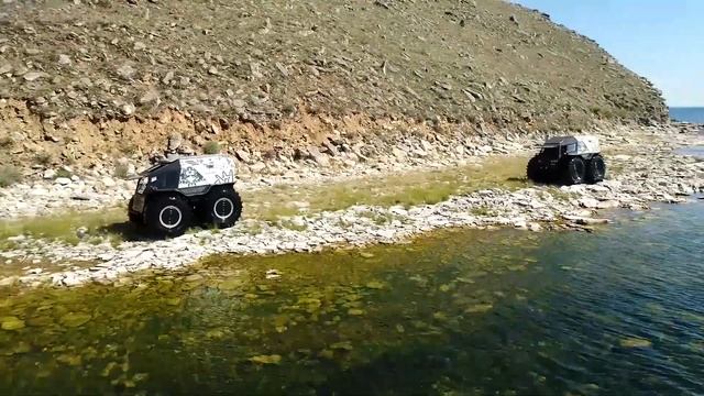 Вездеход Шерп на Байкале. Невероятная красота! смотреть онлайн