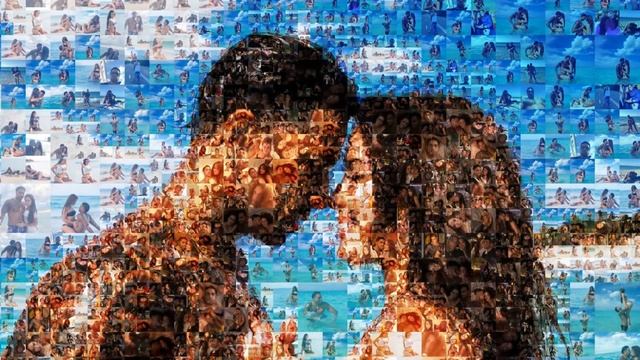 Портрет из фотографий, фотомозаика смотреть онлайн