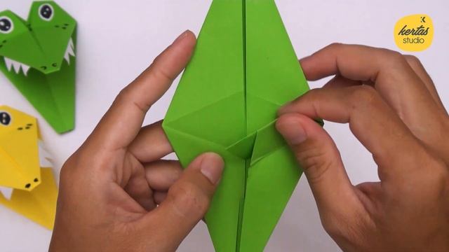 ORIGAMI CROCODILE - CARA MEMBUAT BUAYA DARI KERTAS ORIGAMI - MAINAN KERTAS BONEKA TANGAN - ALIGATOR смотреть онлайн