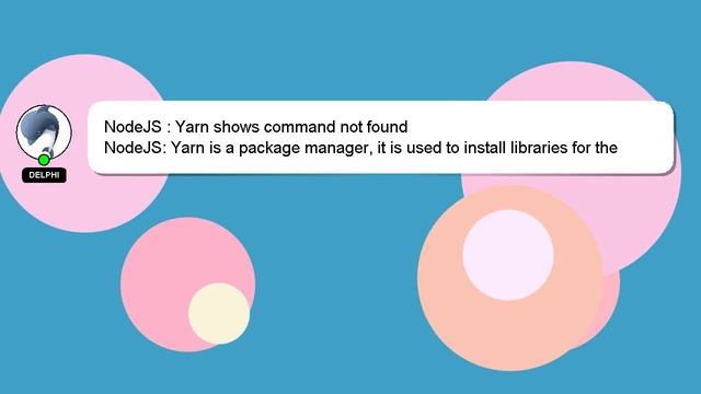 NodeJS : Yarn shows command not found смотреть онлайн