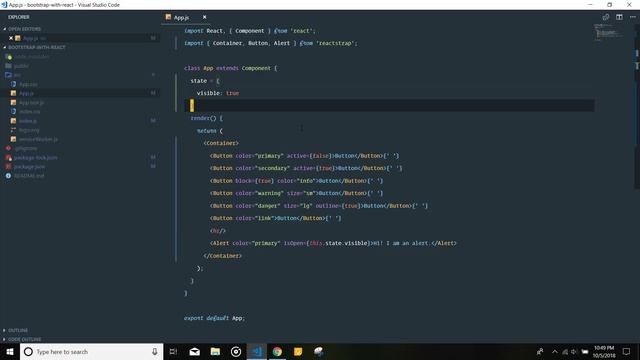 Bootstrap with ReactJS (#3) - Bootstrap alerts with React смотреть онлайн