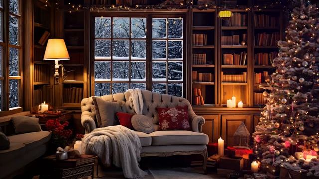 Christmas Ambience at the Cozy Cabin ❄Piano Jazz Music for Relaxing, Studying and Working смотреть онлайн