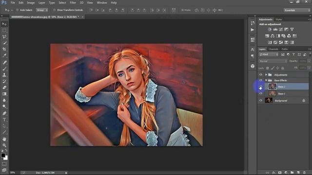 Realistic Photo To Oil Painting Effect in Photoshop CC смотреть онлайн