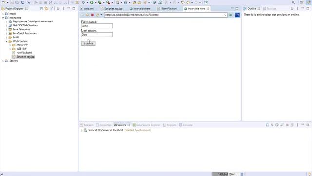 JAVA EE JSP Create the dynamic web project and Scriptlet tag ربط ملف html ب ملف java смотреть онлайн