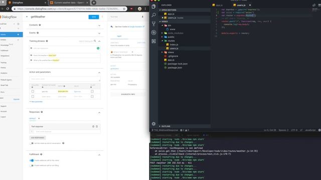 Tutorial 03 - Creating Dynamic Responses with Webhooks (DialogFlow) смотреть онлайн