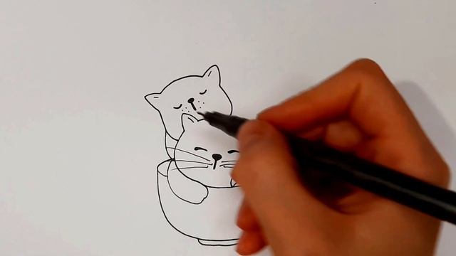 Как нарисовать МИЛЫХ КОТЯТ В ЧАШКЕ/ КОТИКИ РИСИНКУ ДЛЯ СРИСОВКИ/How to draw CUTE KITTENS IN A CUP смотреть онлайн