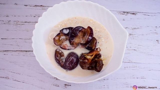 Овсяная каша БЕЗ ВАРКИ БЕЗ ЛАКТОЗЫ со сливами и финиками #vegan смотреть онлайн