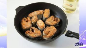 Горбуша в сметане на сковороде Рецепт, пошаговый, как приготовить, видеорецеп