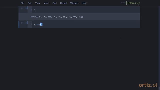 NumPy - Ejercicio 230: Remover los Valores Faltantes (NaN) de un Arreglo смотреть онлайн