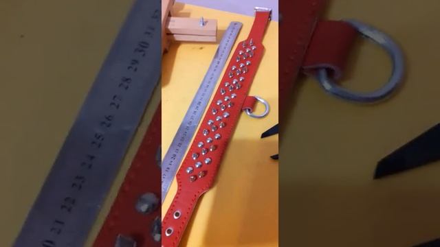ошейник красный кожаный с шипами смотреть онлайн