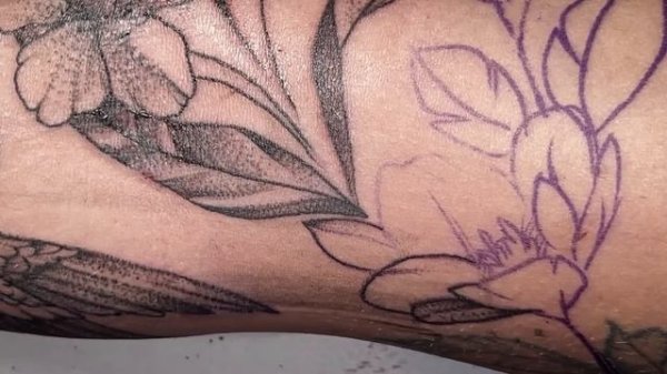 Whip flowers tattoo | Real time tattoo