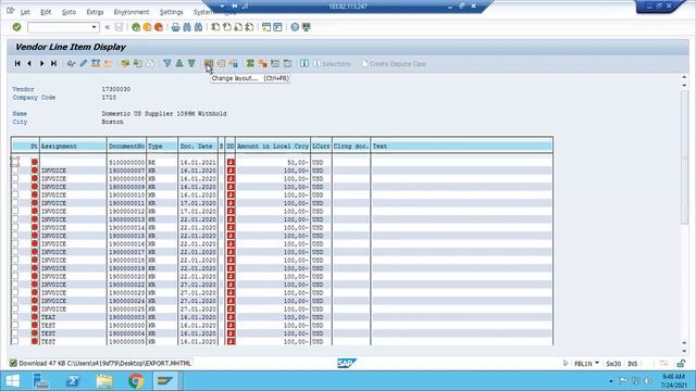 Exporting Reports from SAP to Excel & Layout selection смотреть онлайн